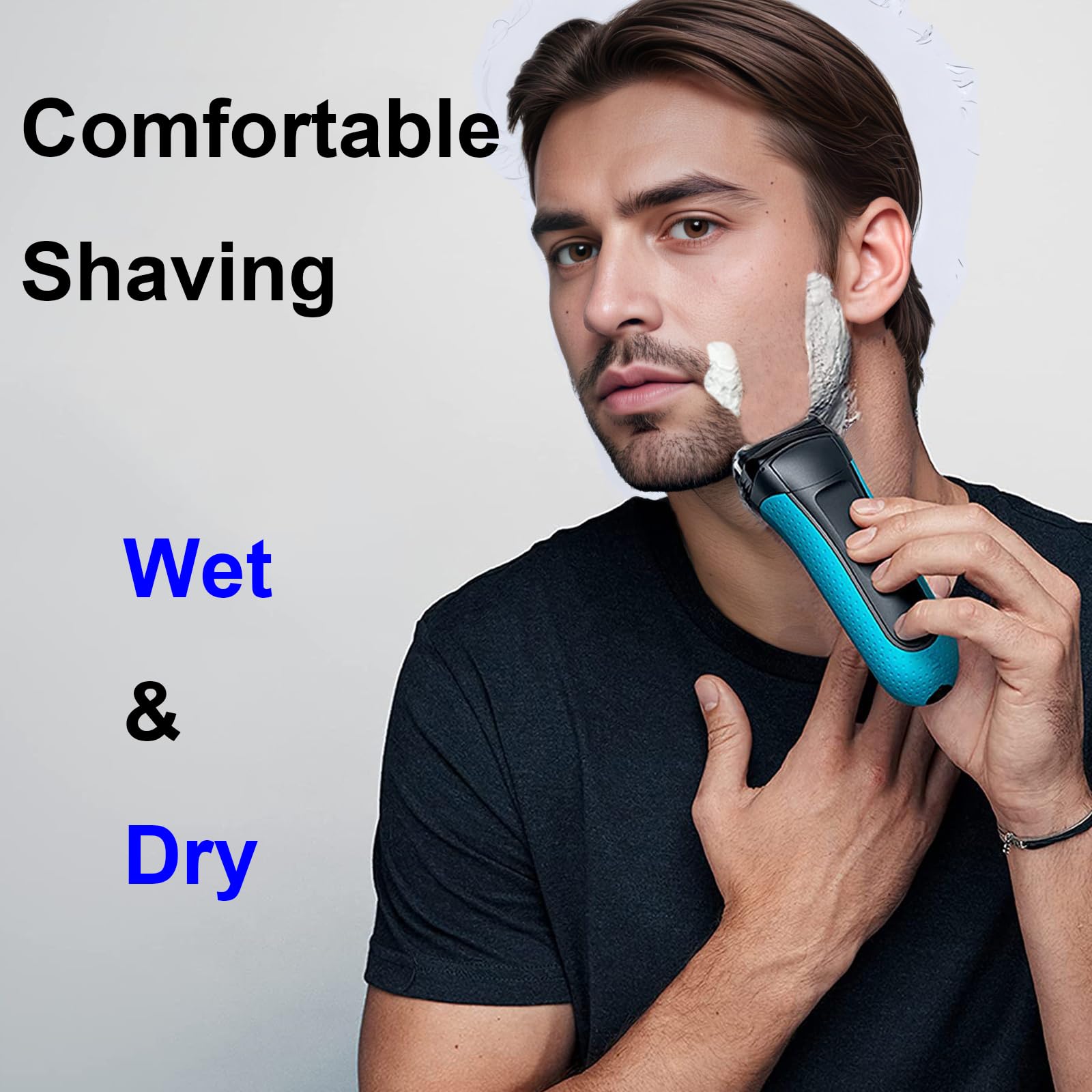 TEEYSO easy-click-attachment shot showing quick replacement on shaver