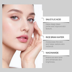 Tehkeya Black Rice Serum close-up reveals pore refinement and nourishing hydration.