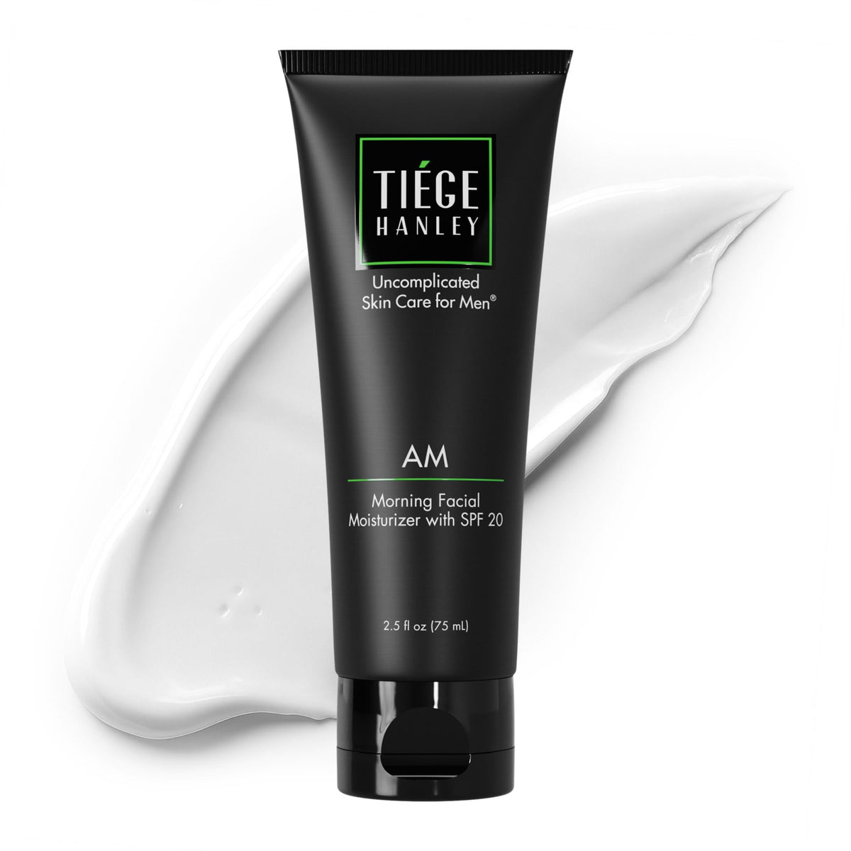 Tiege Hanley face moisturizer bottle front view for daily hydration