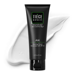 Tiege Hanley face moisturizer bottle front view for daily hydration
