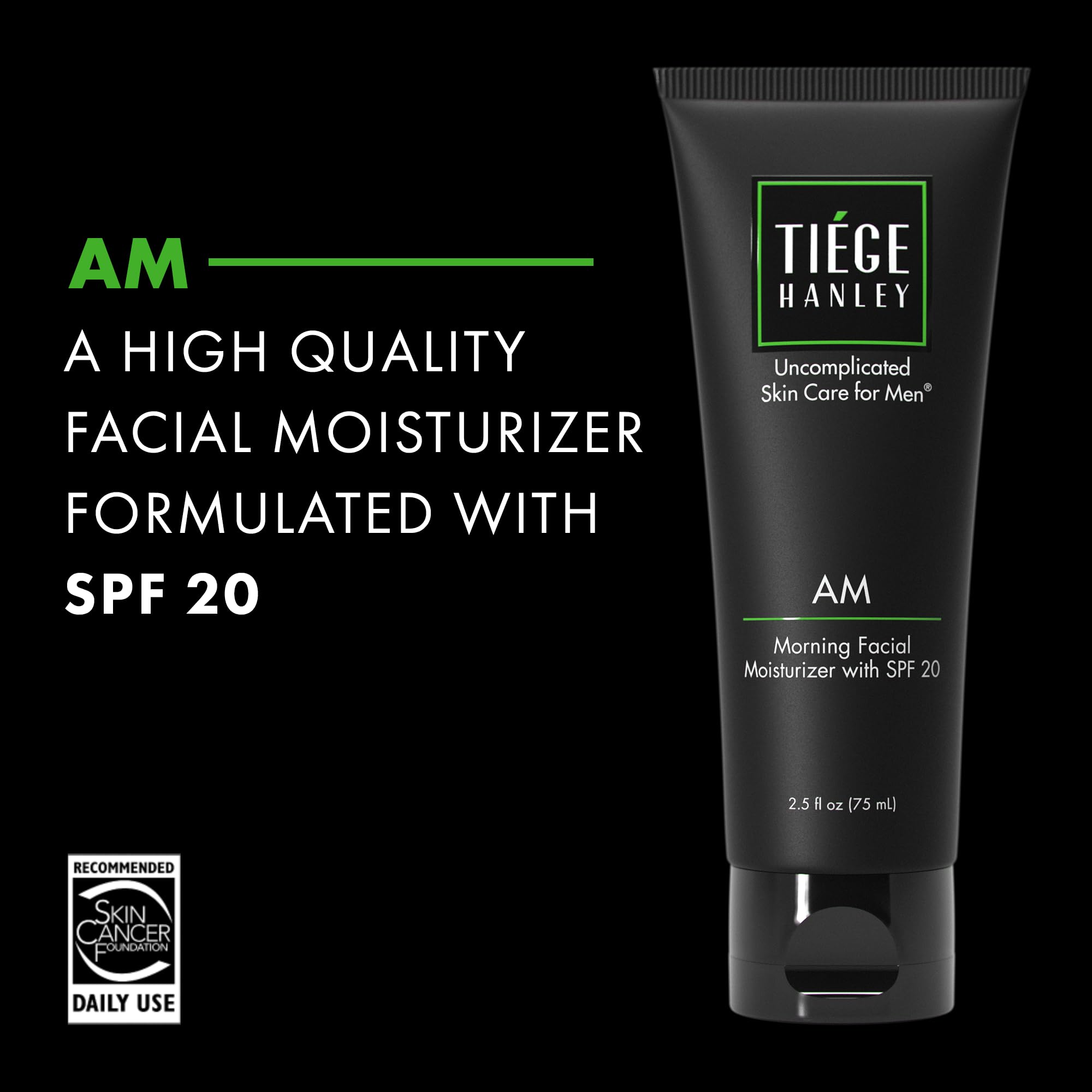 Tiege Hanley SPF 20 label close-up showing sun protection for outdoor use