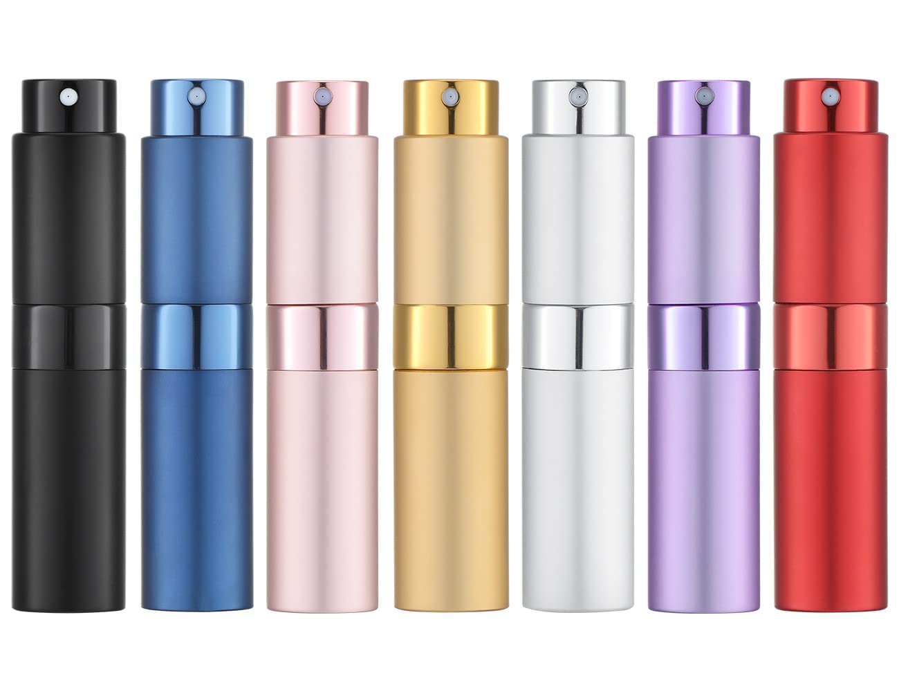 Tekson 7PCS 8ml travel perfume atomizer black — portable fragrance spray for travel