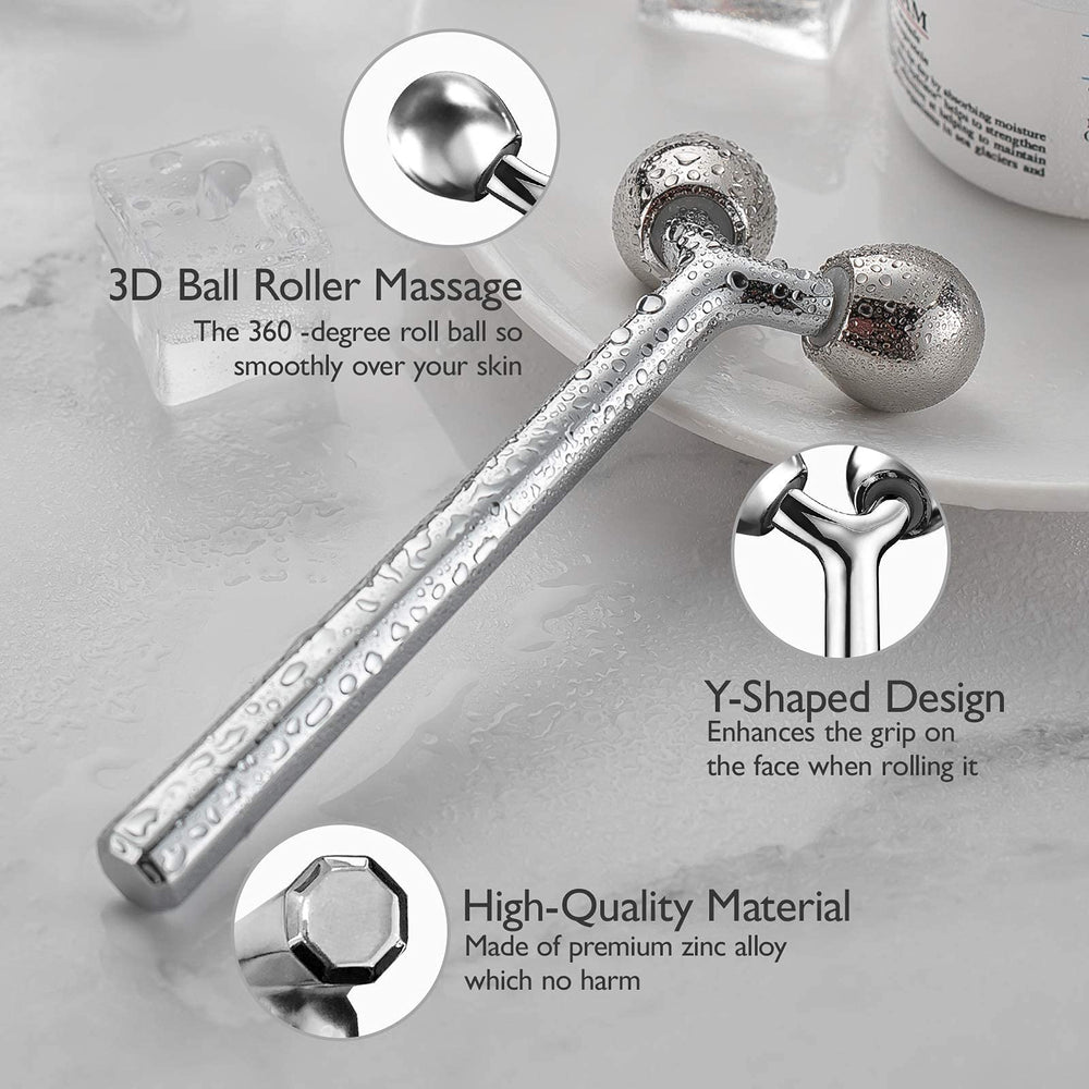 Tekson Faical Roller Massager near the under-eye area delivers cooling feel for refreshed look