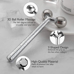 Tekson Faical Roller Massager near the under-eye area delivers cooling feel for refreshed look