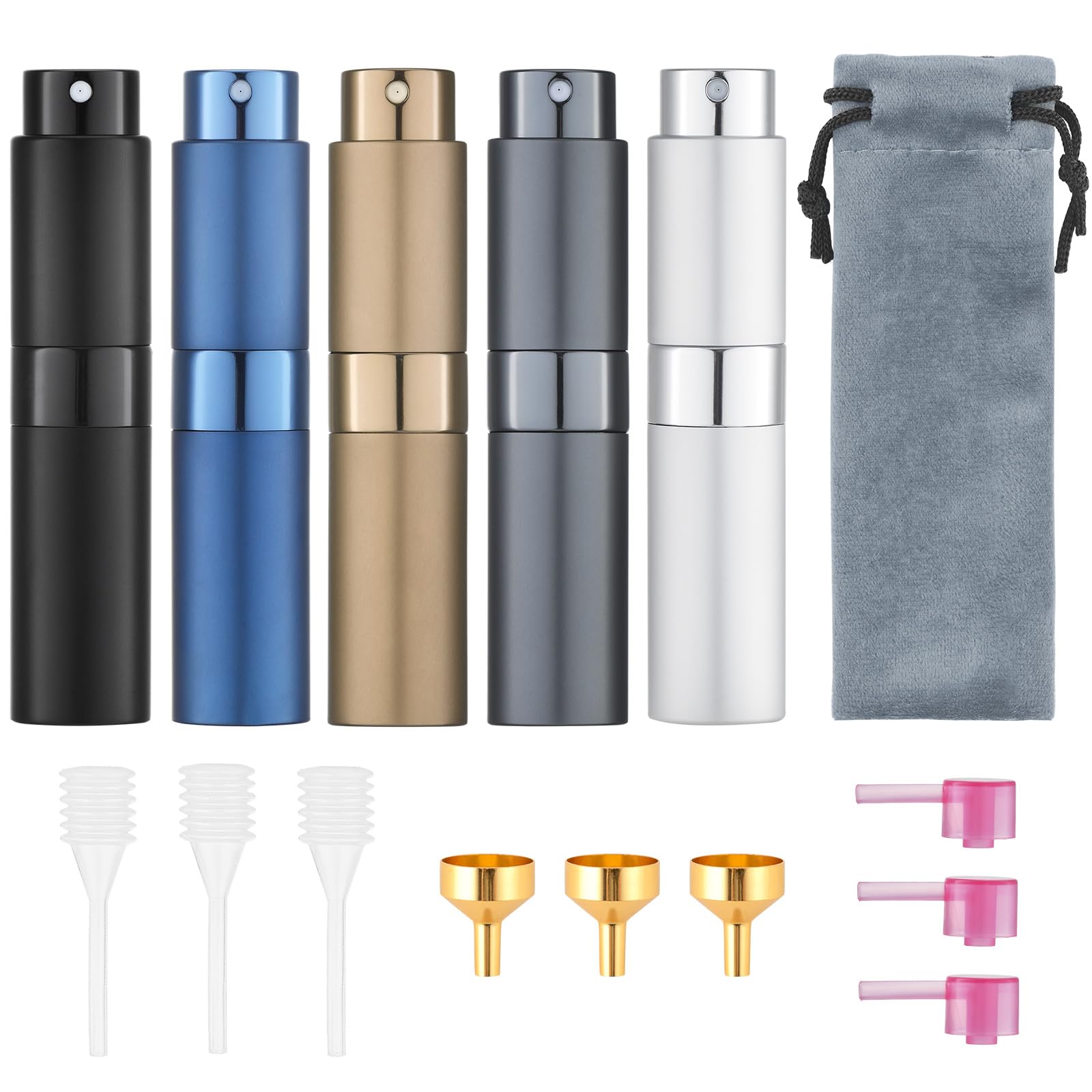 Tekson travel perfume atomizer black with leakproof design for on-the-go fragrance.