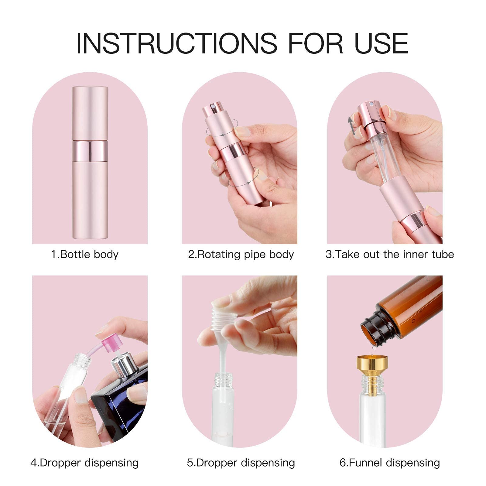 Tekson travel perfume atomizer gold combines luxury finish with watertight inner container.