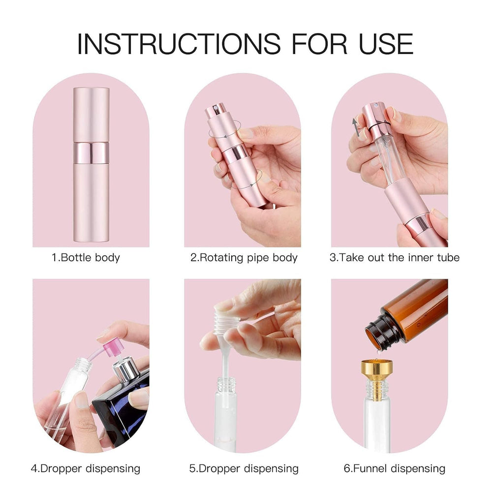 Tekson gold refillable atomizer emphasizes luxury and portability for trips.