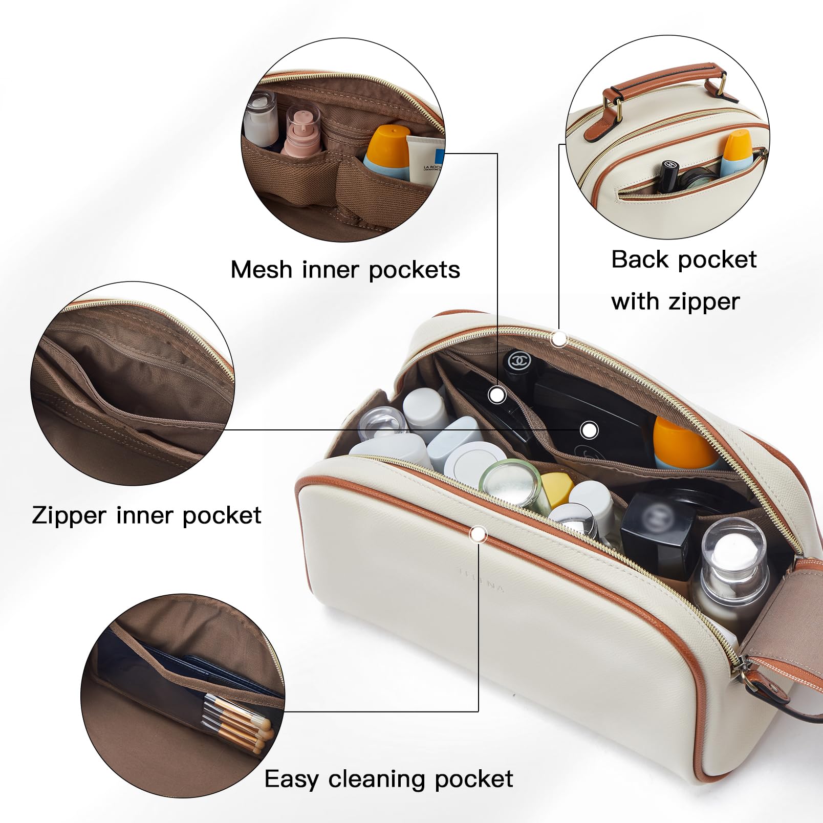 Telena travel bag multifunctional design serves as toiletry makeup or shaving bag