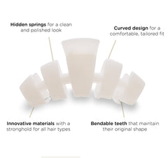 Teleties coconut white hair clip on shows versatile styling across all textures and lengths.