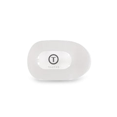 Teleties flat round clip in coconut white shows bendable teeth for a secure grip.
