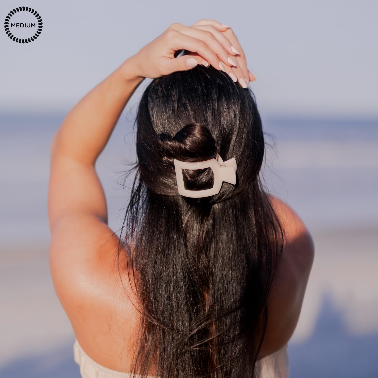 TELETIES flat square clip-medium-hair size fits medium thickness for everyday styling