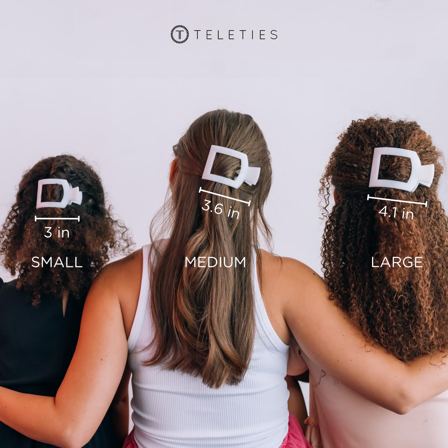 Teleties flat square clip relaxation setup at desk shows versatile use