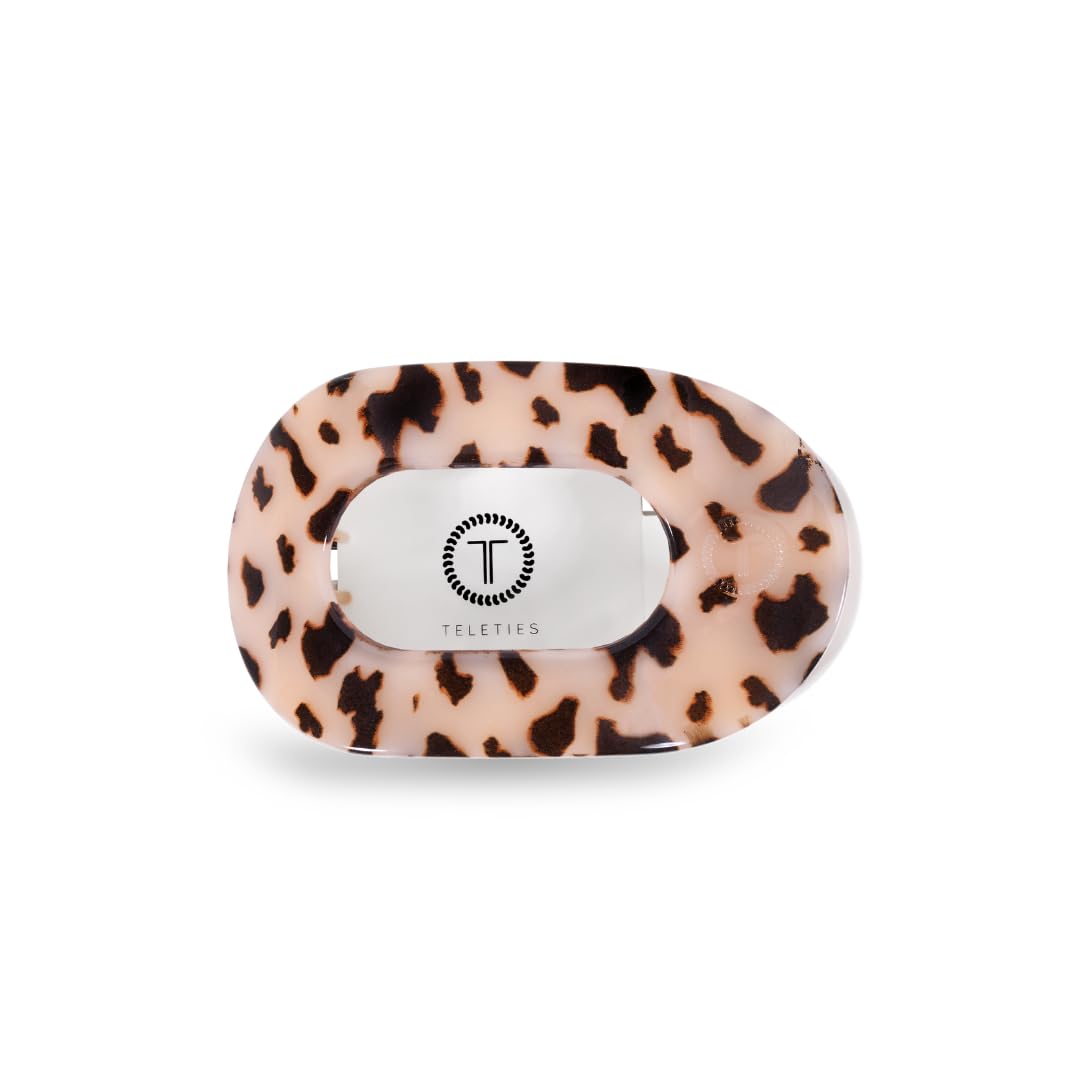Teleties large flat round clip lying-down use demonstrates secure, comfortable hair support.