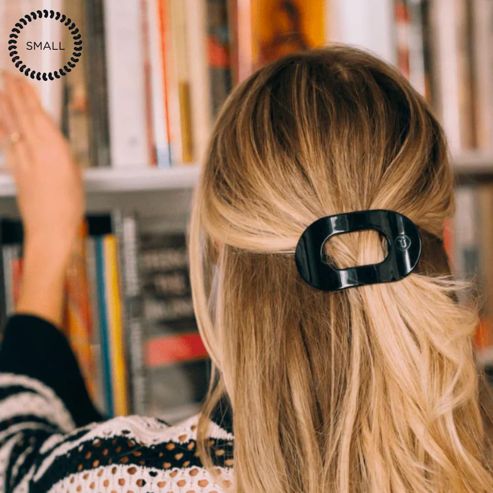 Teleties large flat round clip designed for thick hair and secure grip