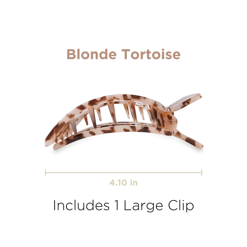 Teleties large flat square clip in yoga position showing comfortable bendable teeth