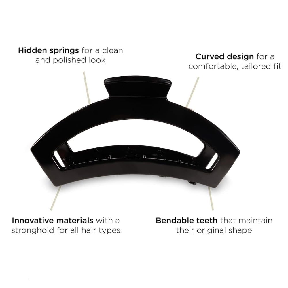 Teleties open cutout design clip details highlight comfort and breathability.