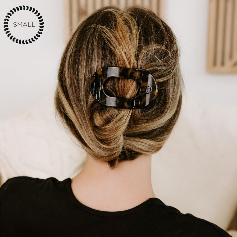 Teleties small clip showcasing fit for thin to medium hair textures.