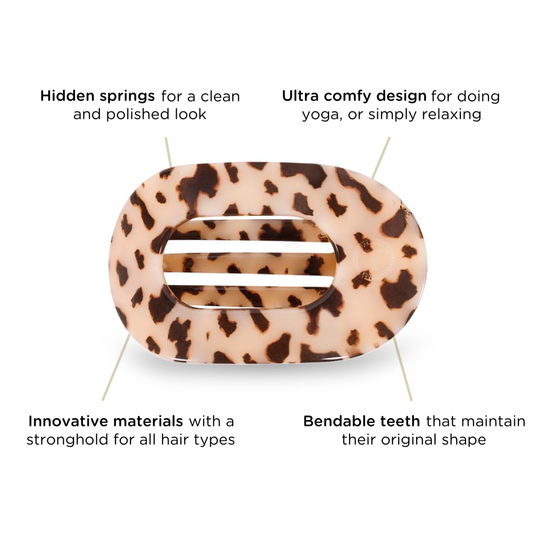 Teleties strong grip hair clip demonstrates no-slip hold on various textures.