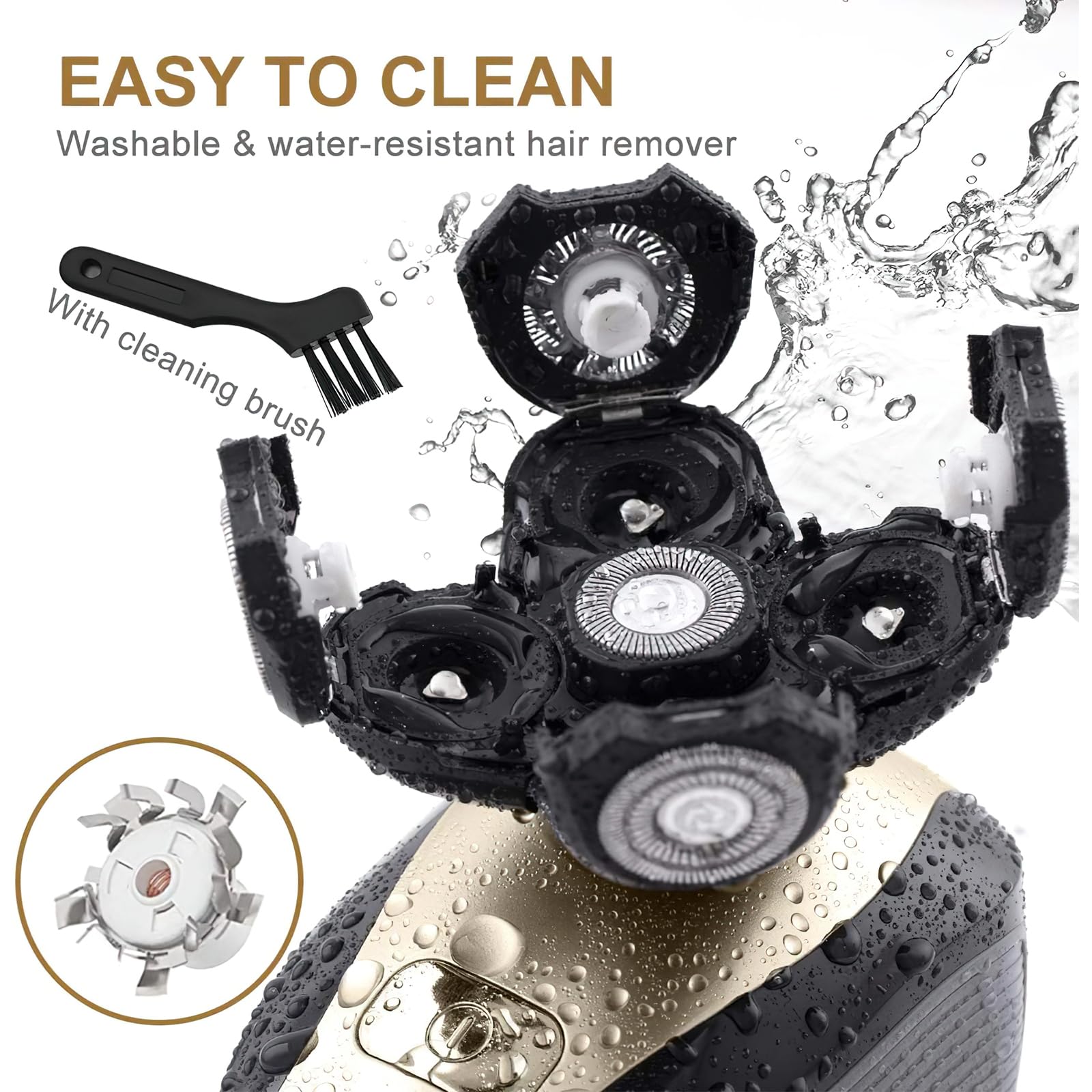 Telfun head shaver hair capture chamber for mess-free disposal