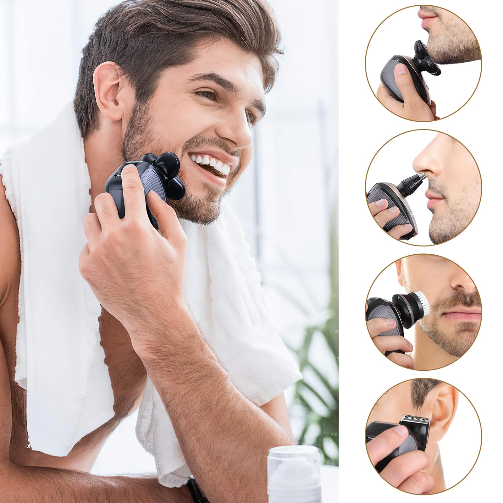 Telfun ipx7 waterproof head shaver for wet and dry use