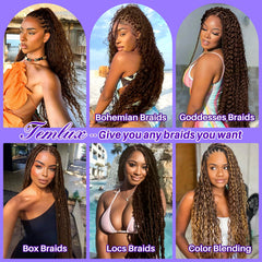 Temlux weftless bundles for easy knotless braids customization.