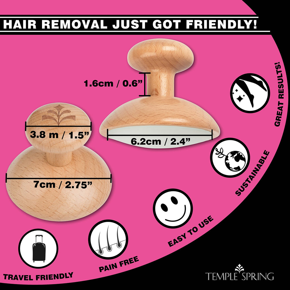 Temple Spring Hair Remover on knees and ankles for curved-area effectiveness.