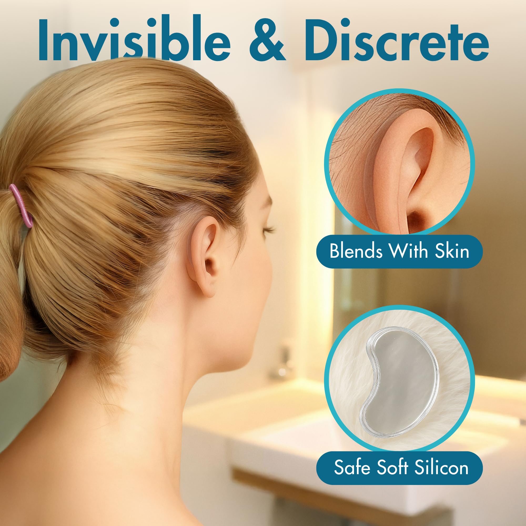 10 TO 6 PICKS invisible ear stickers blend with skin tones.