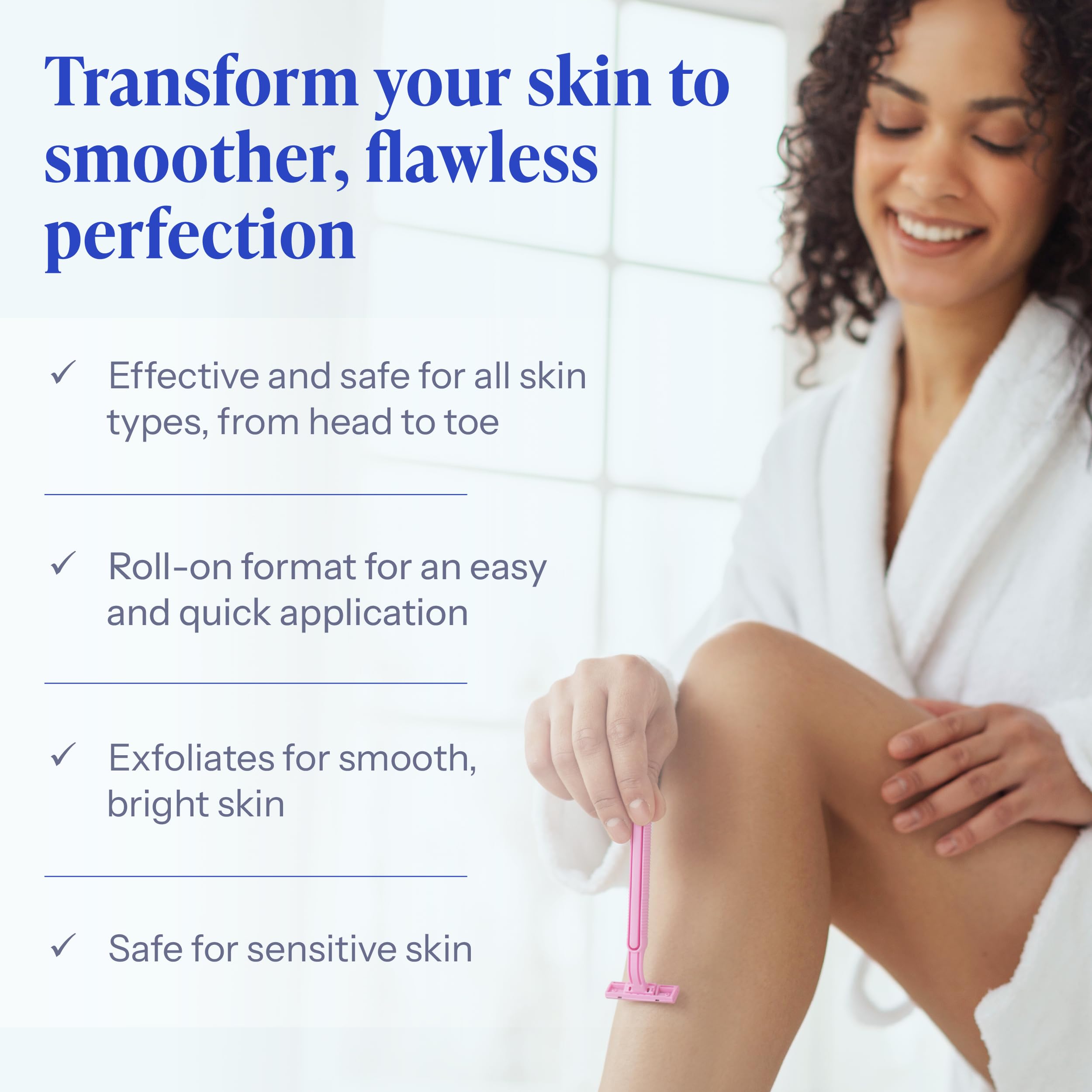 Tend Skin aftershave application on leg to minimize bumps and irritation