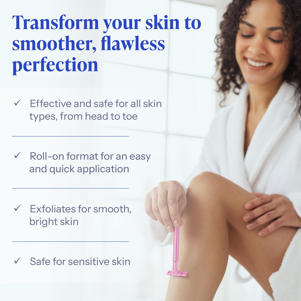 Tend Skin aftershave application on leg to minimize bumps and irritation