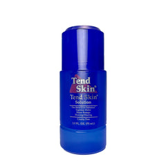 Tend Skin razor bump solution bottle on bathroom counter for post-shave care