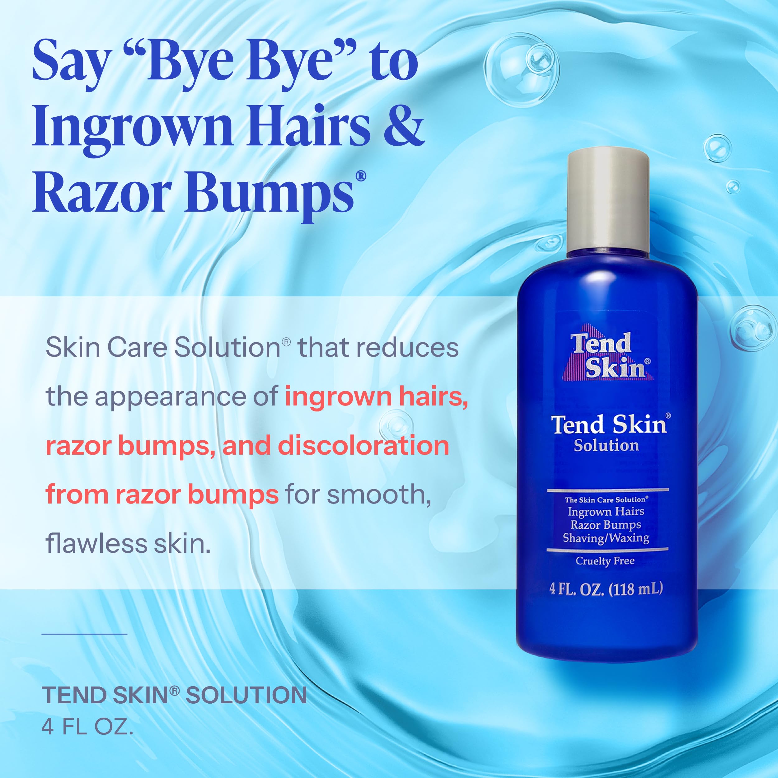 Tend Skin being applied on legs after shaving to reduce bumps.