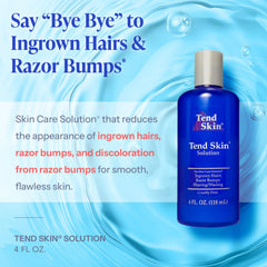 Tend Skin being applied on legs after shaving to reduce bumps.