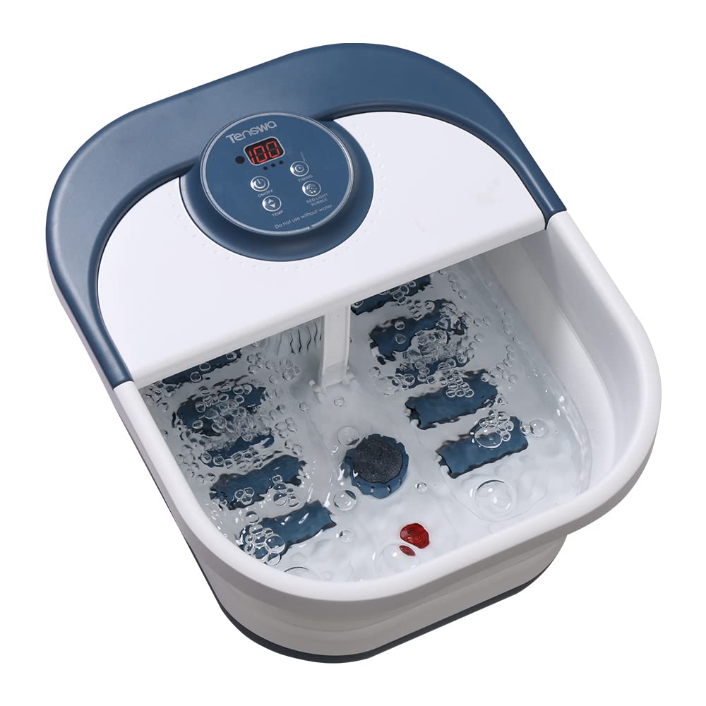 Tenswa collapsible foot spa bath with heat control delivering steady warmth for a relaxing soak.
