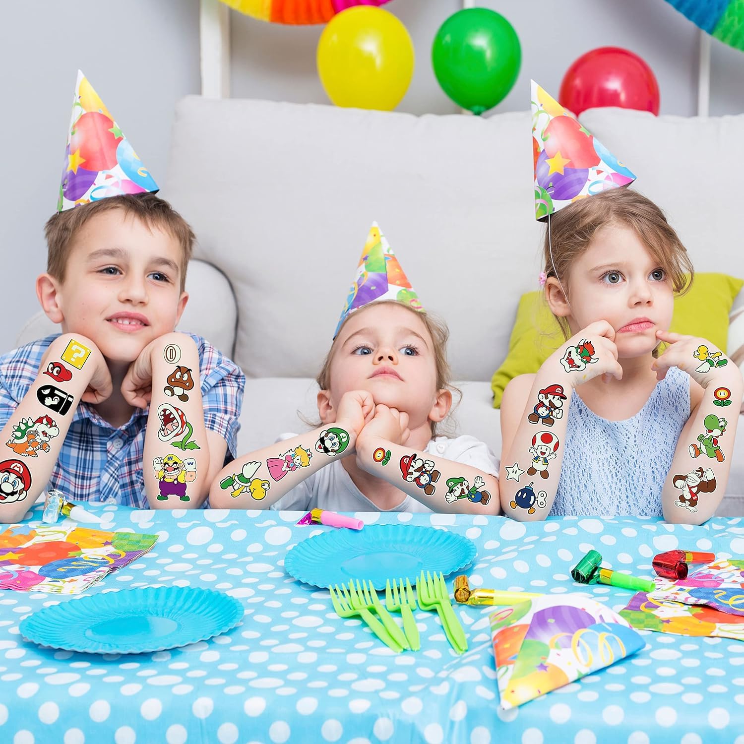 TEOY Mario tattoos make great gifts for kids' parties and classroom rewards.