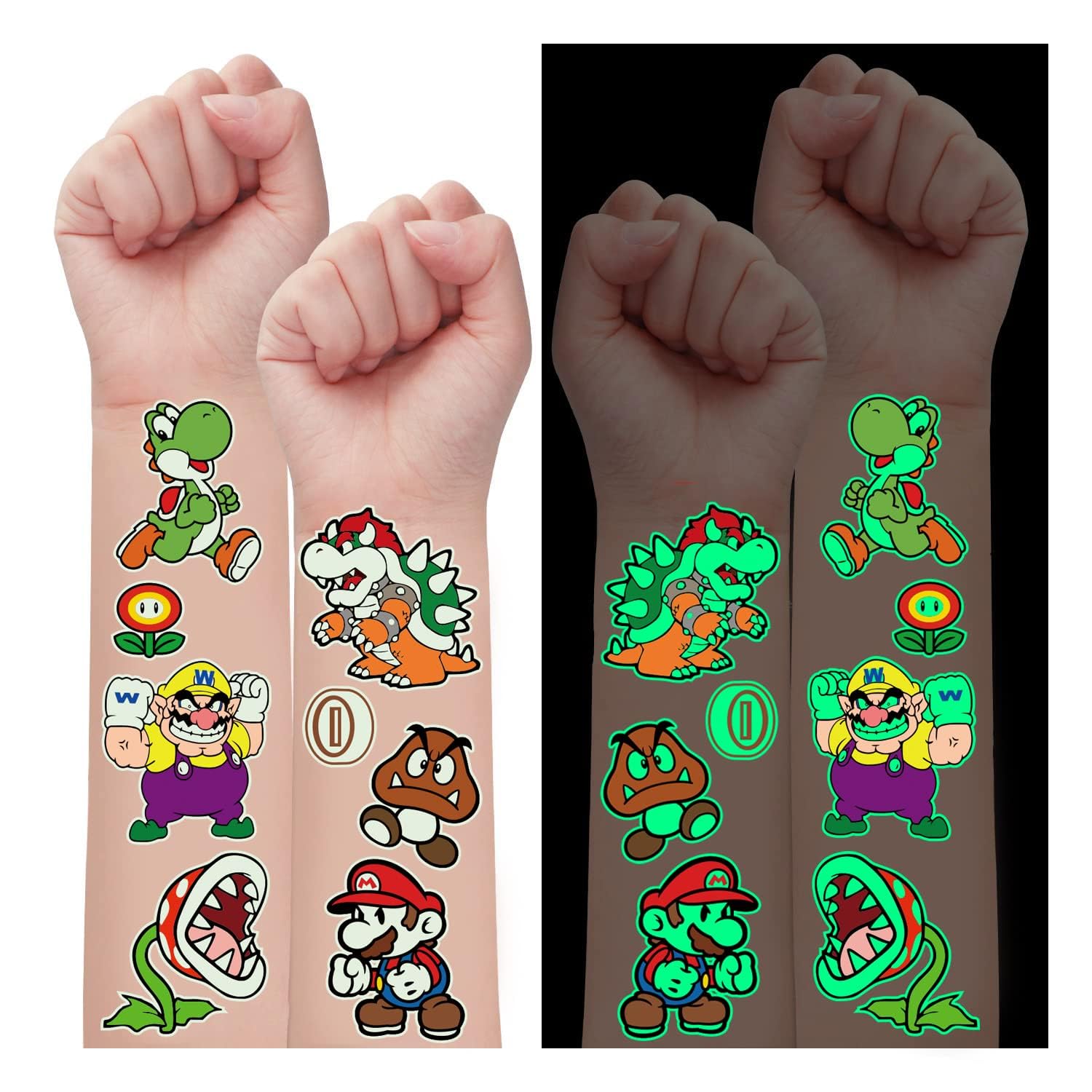 TEOY Mario themed tattoo packaging display for easy party prep and gifting.