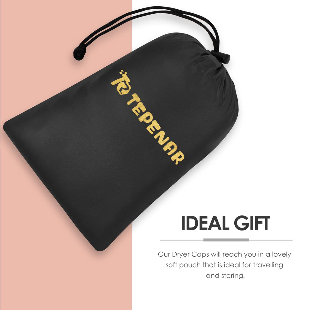TEPENAR adjustable elastic strap secures most hairstyles during drying.