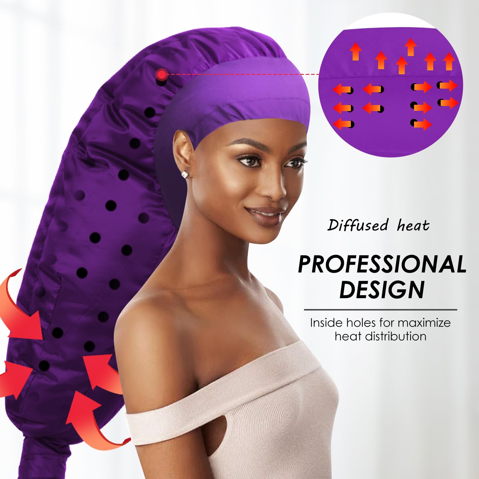 TEPENAR hair dryer bonnet ventilation holes support efficient airflow during drying.