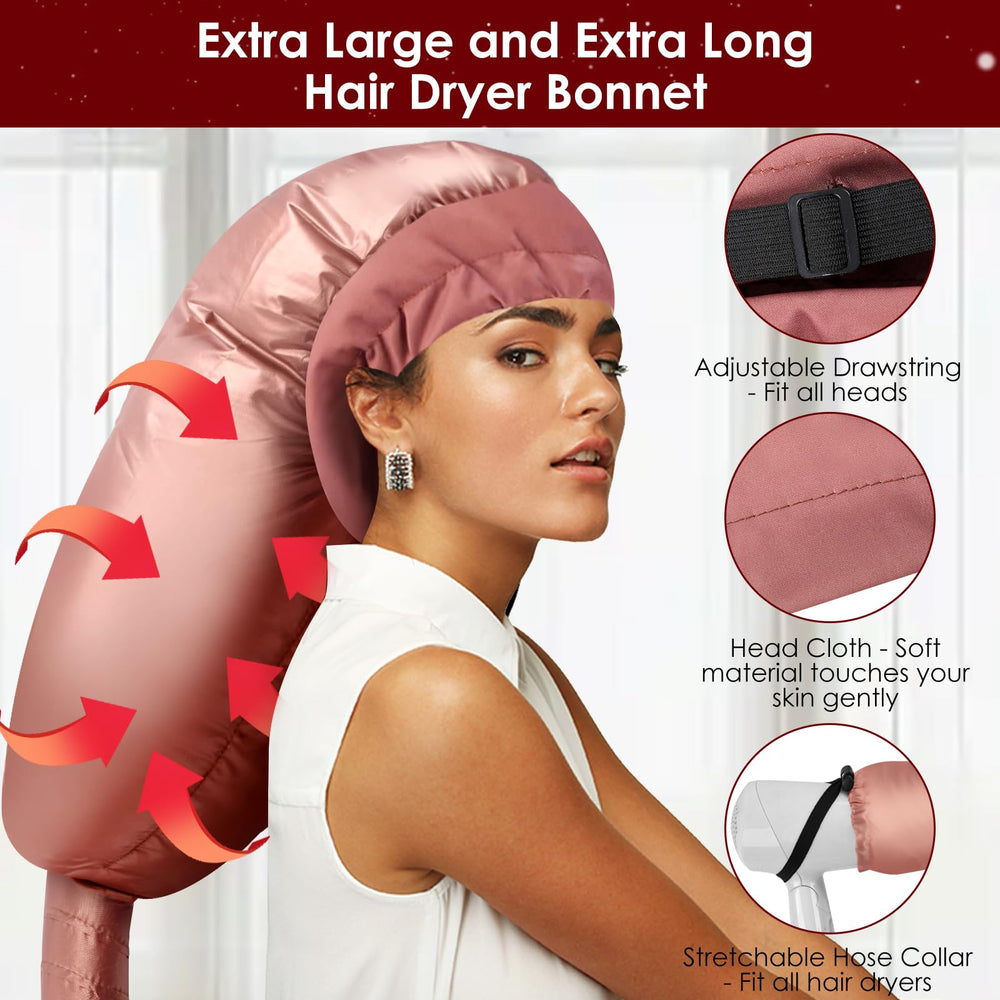 TEPENAR bonnet with 40-inch hose enables fast, even hair drying