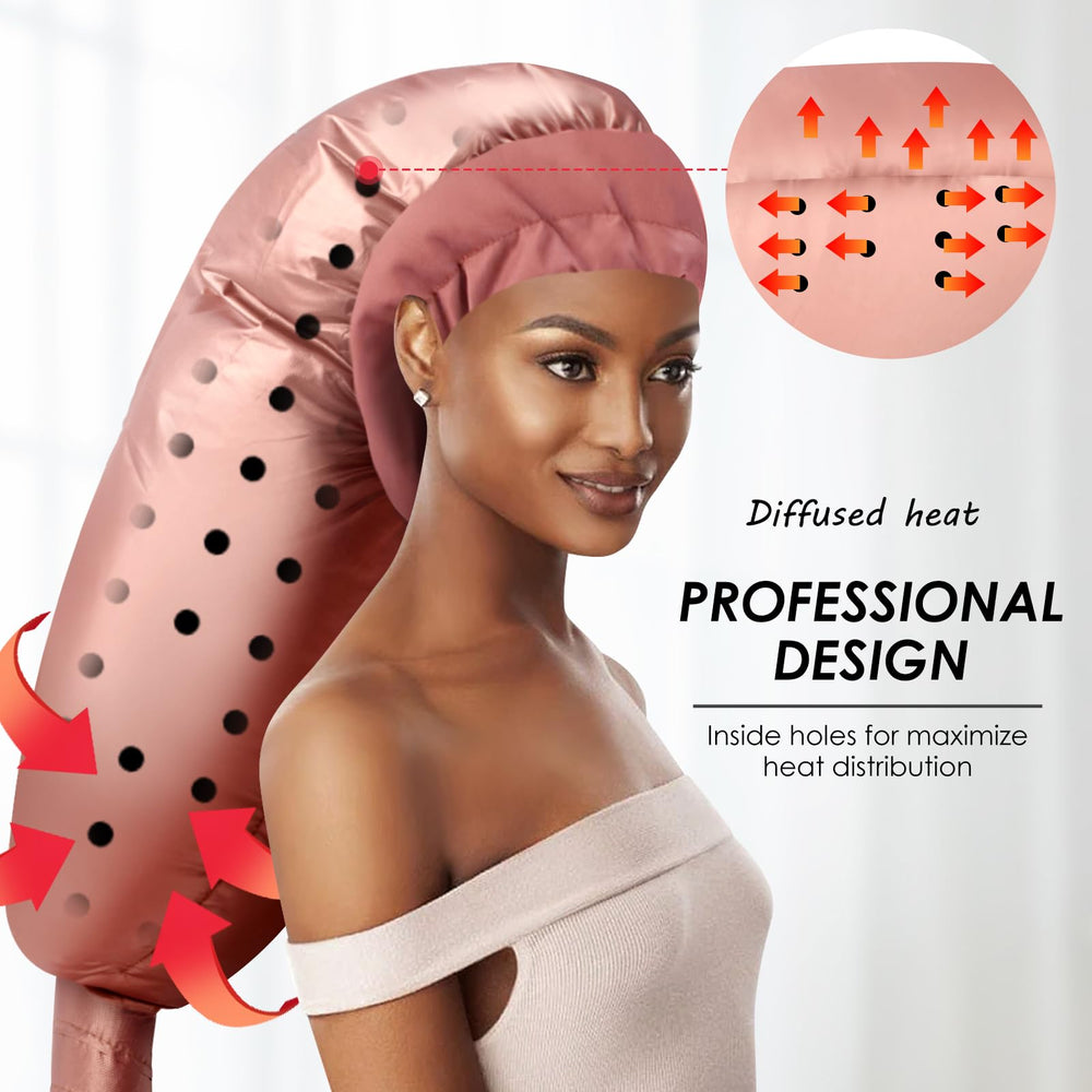 TEPENAR extra-large hood supports long hair and textured curls