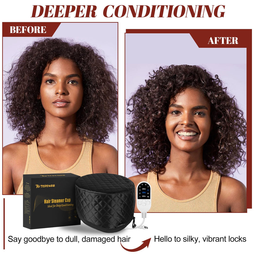 TEPENAR Hair Steamer cap removable liner for easy cleaning
