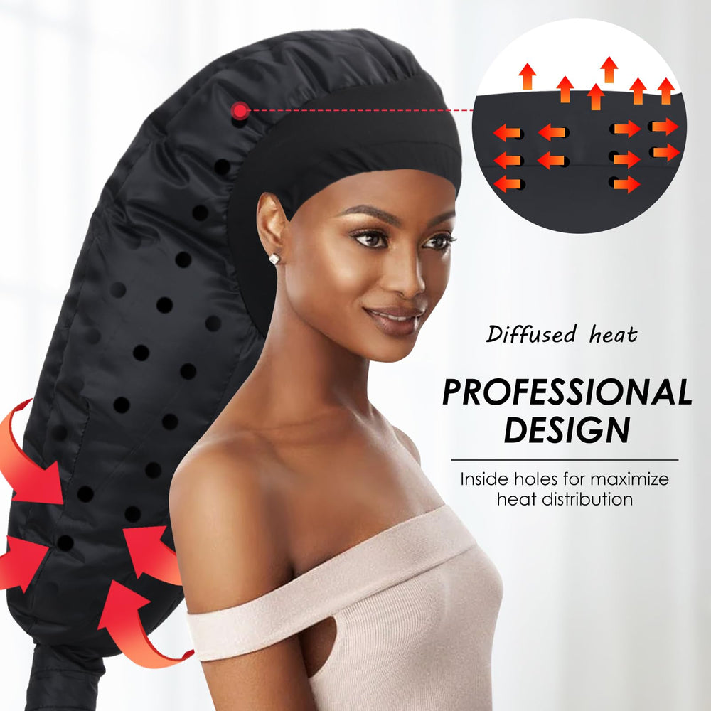 TEPENAR hands-free drying with neck and ear protection for comfortable sessions.