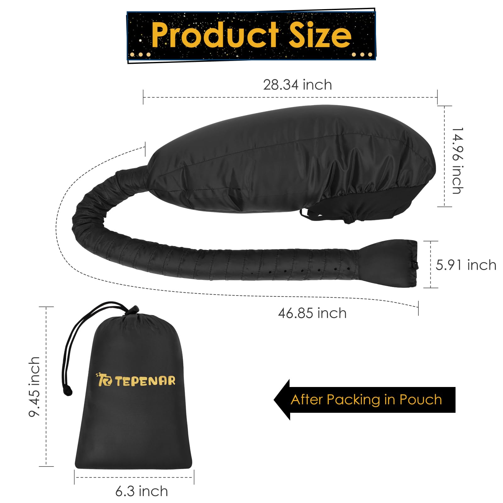 TEPENAR portable hood with travel bag for on-the-go salon results.