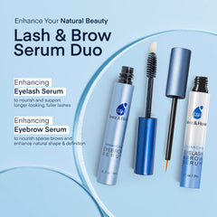 TEREZ & HONOR Duo Pack back view with dual-serum setup for lash and brow care.