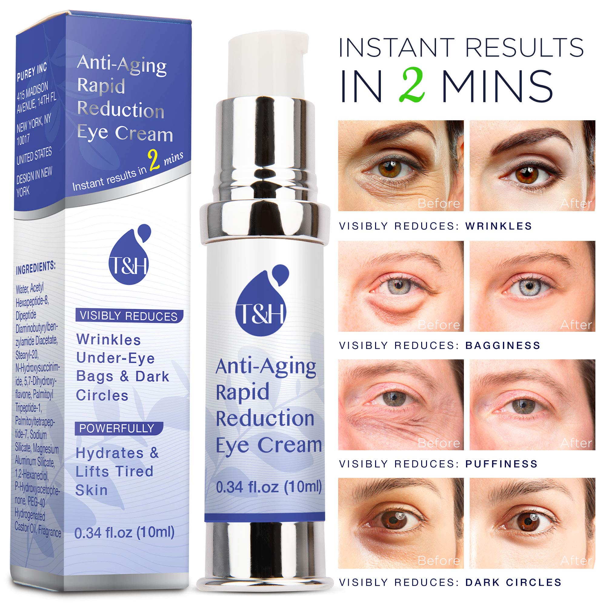TEREZ & HONOR eye cream application close-up shows gentle massage for smoother results