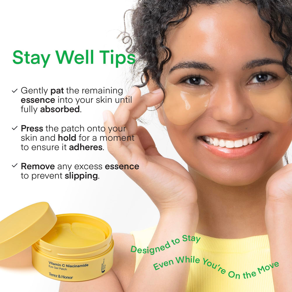Travel-ready case open with TEREZ & HONOR eye patches for on-the-go routine.