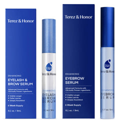 TEREZ & HONOR natural eyelash serum bottle close-up for fuller-looking lashes