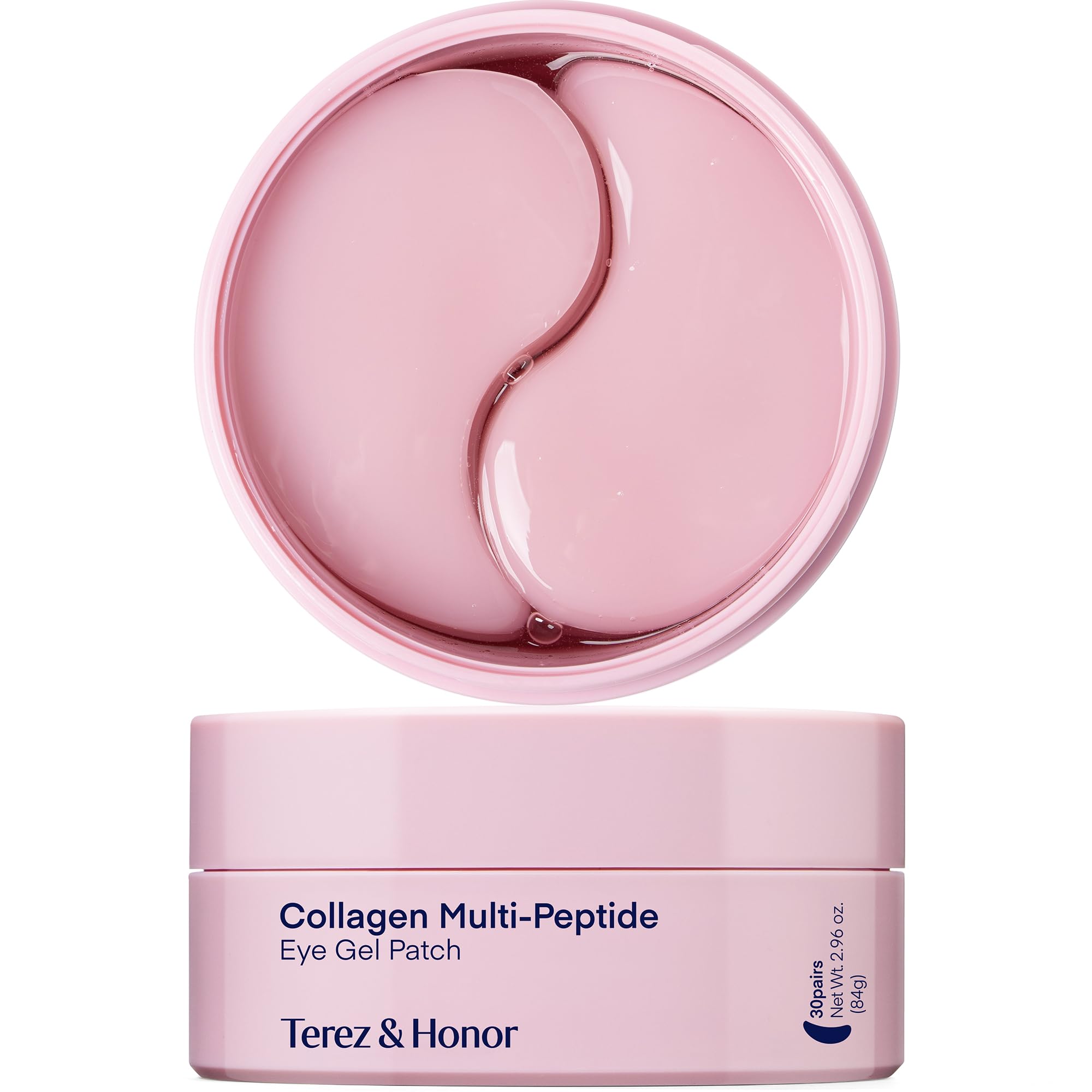 TEREZ & HONOR Peptide Collagen Under Eye Patches closeup showing hydration for a refreshed look.