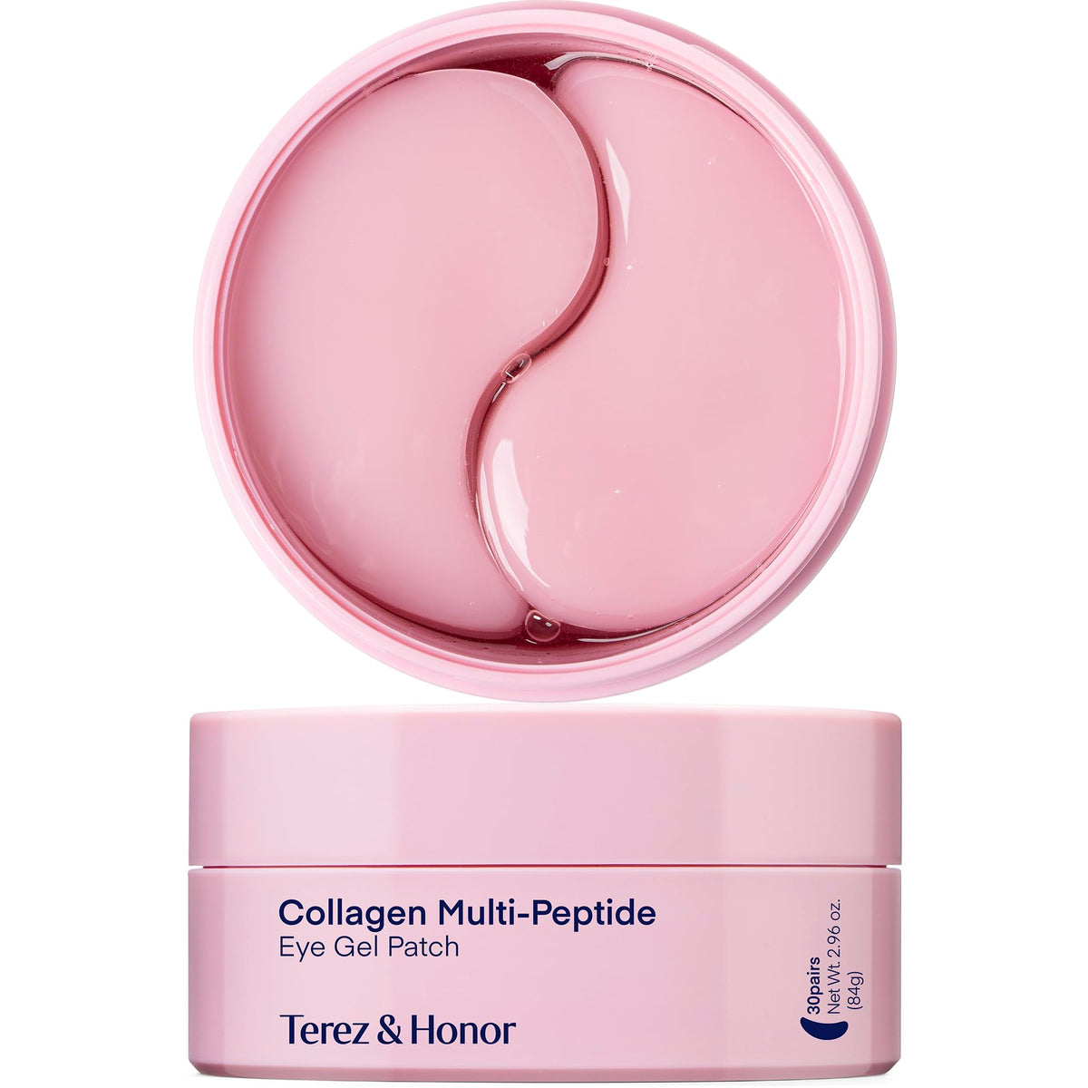 TEREZ & HONOR Peptide Collagen Under Eye Patches closeup showing hydration for a refreshed look.
