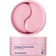 TEREZ & HONOR Peptide Collagen Under Eye Patches closeup showing hydration for a refreshed look.