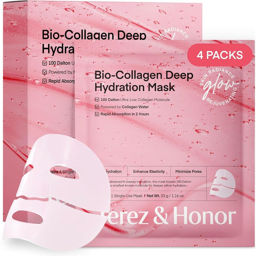 TEREZ & HONOR Real Deep Bio-Collagen Mask pack setup for premium hydration.